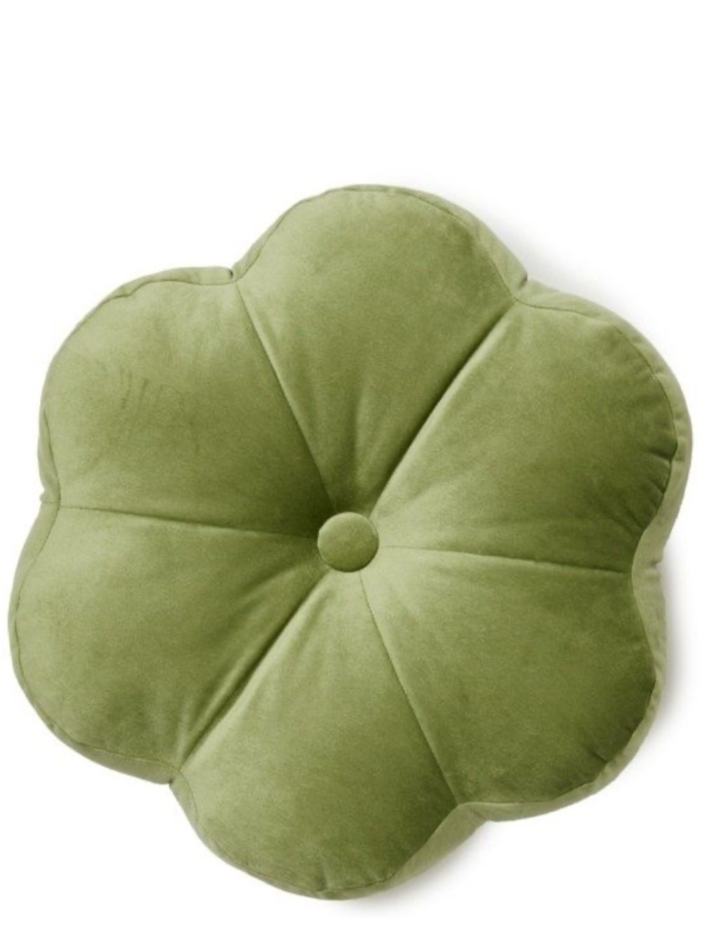Decorative Velvet Flower Pillow MOSS GREEN